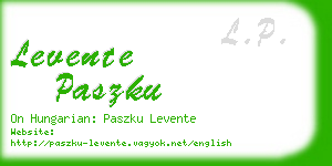 levente paszku business card